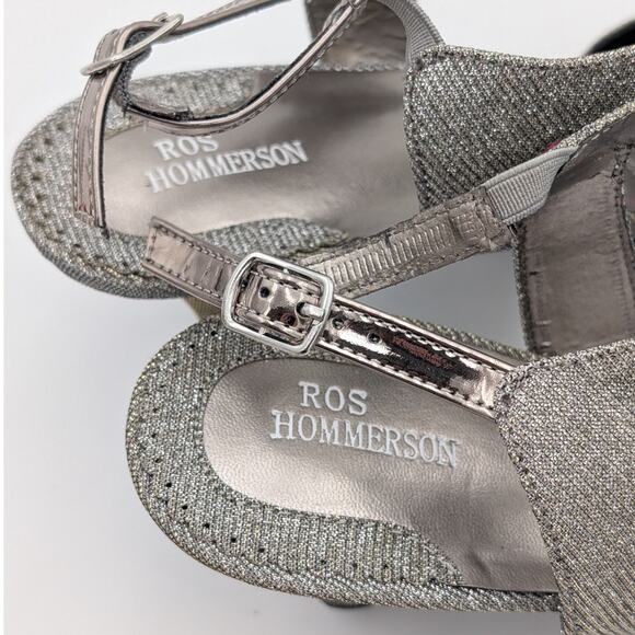 Ros Hommerson Silver Slingback Heels with Kitten Heel - Picture 12 of 13